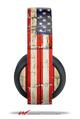 Vinyl Decal Skin Wrap compatible with Original Sony PlayStation 4 Gold Wireless Headphones Painted Faded and Cracked USA American Flag (PS4 HEADPHONES NOT INCLUDED)