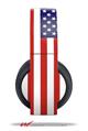 Vinyl Decal Skin Wrap compatible with Original Sony PlayStation 4 Gold Wireless Headphones USA American Flag 01 (PS4 HEADPHONES NOT INCLUDED)