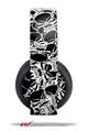 Vinyl Decal Skin Wrap compatible with Original Sony PlayStation 4 Gold Wireless Headphones Scattered Skulls Black (PS4 HEADPHONES NOT INCLUDED)