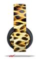 Vinyl Decal Skin Wrap compatible with Original Sony PlayStation 4 Gold Wireless Headphones Fractal Fur Leopard (PS4 HEADPHONES NOT INCLUDED)