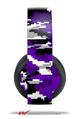 Vinyl Decal Skin Wrap compatible with Original Sony PlayStation 4 Gold Wireless Headphones WraptorCamo Digital Camo Purple (PS4 HEADPHONES NOT INCLUDED)
