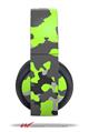 Vinyl Decal Skin Wrap compatible with Original Sony PlayStation 4 Gold Wireless Headphones WraptorCamo Old School Camouflage Camo Lime Green (PS4 HEADPHONES NOT INCLUDED)