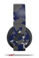Vinyl Decal Skin Wrap compatible with Original Sony PlayStation 4 Gold Wireless Headphones WraptorCamo Old School Camouflage Camo Blue Navy (PS4 HEADPHONES NOT INCLUDED)