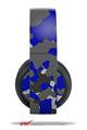 Vinyl Decal Skin Wrap compatible with Original Sony PlayStation 4 Gold Wireless Headphones WraptorCamo Old School Camouflage Camo Blue Royal (PS4 HEADPHONES NOT INCLUDED)