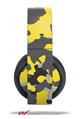 Vinyl Decal Skin Wrap compatible with Original Sony PlayStation 4 Gold Wireless Headphones WraptorCamo Old School Camouflage Camo Yellow (PS4 HEADPHONES NOT INCLUDED)