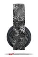 Vinyl Decal Skin Wrap compatible with Original Sony PlayStation 4 Gold Wireless Headphones Marble Granite 06 Black Gray (PS4 HEADPHONES NOT INCLUDED)