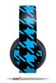 Vinyl Decal Skin Wrap compatible with Original Sony PlayStation 4 Gold Wireless Headphones Houndstooth Blue Neon on Black (PS4 HEADPHONES NOT INCLUDED)