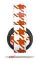 Vinyl Decal Skin Wrap compatible with Original Sony PlayStation 4 Gold Wireless Headphones Houndstooth Burnt Orange (PS4 HEADPHONES NOT INCLUDED)
