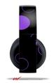 Vinyl Decal Skin Wrap compatible with Original Sony PlayStation 4 Gold Wireless Headphones Lots of Dots Purple on Black (PS4 HEADPHONES NOT INCLUDED)