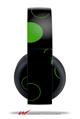 Vinyl Decal Skin Wrap compatible with Original Sony PlayStation 4 Gold Wireless Headphones Lots of Dots Green on Black (PS4 HEADPHONES NOT INCLUDED)