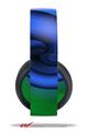 Vinyl Decal Skin Wrap compatible with Original Sony PlayStation 4 Gold Wireless Headphones Alecias Swirl 01 Blue (PS4 HEADPHONES NOT INCLUDED)