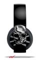 Vinyl Decal Skin Wrap compatible with Original Sony PlayStation 4 Gold Wireless Headphones Chrome Skull on Black (PS4 HEADPHONES NOT INCLUDED)