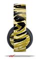 Vinyl Decal Skin Wrap compatible with Original Sony PlayStation 4 Gold Wireless Headphones Alecias Swirl 02 Yellow (PS4 HEADPHONES NOT INCLUDED)