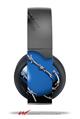 Vinyl Decal Skin Wrap compatible with Original Sony PlayStation 4 Gold Wireless Headphones Barbwire Heart Blue (PS4 HEADPHONES NOT INCLUDED)