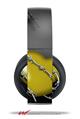 Vinyl Decal Skin Wrap compatible with Original Sony PlayStation 4 Gold Wireless Headphones Barbwire Heart Yellow (PS4 HEADPHONES NOT INCLUDED)