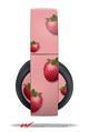 Vinyl Decal Skin Wrap compatible with Original Sony PlayStation 4 Gold Wireless Headphones Strawberries on Pink (PS4 HEADPHONES NOT INCLUDED)