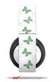 Vinyl Decal Skin Wrap compatible with Original Sony PlayStation 4 Gold Wireless Headphones Pastel Butterflies Green on White (PS4 HEADPHONES NOT INCLUDED)