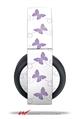 Vinyl Decal Skin Wrap compatible with Original Sony PlayStation 4 Gold Wireless Headphones Pastel Butterflies Purple on White (PS4 HEADPHONES NOT INCLUDED)