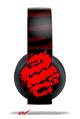 Vinyl Decal Skin Wrap compatible with Original Sony PlayStation 4 Gold Wireless Headphones Oriental Dragon Red on Black (PS4 HEADPHONES NOT INCLUDED)