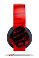 Vinyl Decal Skin Wrap compatible with Original Sony PlayStation 4 Gold Wireless Headphones Oriental Dragon Black on Red (PS4 HEADPHONES NOT INCLUDED)