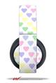 Vinyl Decal Skin Wrap compatible with Original Sony PlayStation 4 Gold Wireless Headphones Pastel Hearts on White (PS4 HEADPHONES NOT INCLUDED)