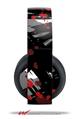 Vinyl Decal Skin Wrap compatible with Original Sony PlayStation 4 Gold Wireless Headphones Abstract 02 Red (PS4 HEADPHONES NOT INCLUDED)