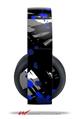 Vinyl Decal Skin Wrap compatible with Original Sony PlayStation 4 Gold Wireless Headphones Abstract 02 Blue (PS4 HEADPHONES NOT INCLUDED)
