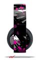Vinyl Decal Skin Wrap compatible with Original Sony PlayStation 4 Gold Wireless Headphones Abstract 02 Pink (PS4 HEADPHONES NOT INCLUDED)