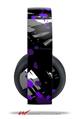 Vinyl Decal Skin Wrap compatible with Original Sony PlayStation 4 Gold Wireless Headphones Abstract 02 Purple (PS4 HEADPHONES NOT INCLUDED)