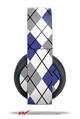 Vinyl Decal Skin Wrap compatible with Original Sony PlayStation 4 Gold Wireless Headphones Argyle Blue and Gray (PS4 HEADPHONES NOT INCLUDED)