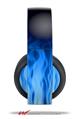 Vinyl Decal Skin Wrap compatible with Original Sony PlayStation 4 Gold Wireless Headphones Fire Blue (PS4 HEADPHONES NOT INCLUDED)