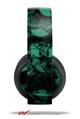 Vinyl Decal Skin Wrap compatible with Original Sony PlayStation 4 Gold Wireless Headphones Skulls Confetti Seafoam Green (PS4 HEADPHONES NOT INCLUDED)