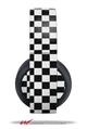 Vinyl Decal Skin Wrap compatible with Original Sony PlayStation 4 Gold Wireless Headphones Checkered Canvas Black and White (PS4 HEADPHONES NOT INCLUDED)