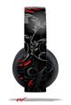 Vinyl Decal Skin Wrap compatible with Original Sony PlayStation 4 Gold Wireless Headphones Twisted Garden Gray and Red (PS4 HEADPHONES NOT INCLUDED)