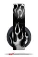Vinyl Decal Skin Wrap compatible with Original Sony PlayStation 4 Gold Wireless Headphones Metal Flames Chrome (PS4 HEADPHONES NOT INCLUDED)