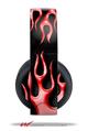 Vinyl Decal Skin Wrap compatible with Original Sony PlayStation 4 Gold Wireless Headphones Metal Flames Red (PS4 HEADPHONES NOT INCLUDED)