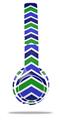 WraptorSkinz Skin Decal Wrap compatible with Beats Solo 2 WIRED Headphones Zig Zag Blue Green Skin Only (HEADPHONES NOT INCLUDED)