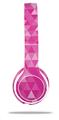 WraptorSkinz Skin Decal Wrap compatible with Beats Solo 2 WIRED Headphones Triangle Mosaic Fuchsia Skin Only (HEADPHONES NOT INCLUDED)