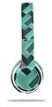 WraptorSkinz Skin Decal Wrap compatible with Beats Solo 2 WIRED Headphones Retro Houndstooth Seafoam Green Skin Only (HEADPHONES NOT INCLUDED)