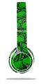 WraptorSkinz Skin Decal Wrap compatible with Beats Solo 2 WIRED Headphones Scattered Skulls Green Skin Only (HEADPHONES NOT INCLUDED)