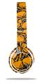 WraptorSkinz Skin Decal Wrap compatible with Beats Solo 2 WIRED Headphones Scattered Skulls Orange Skin Only (HEADPHONES NOT INCLUDED)