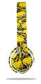 WraptorSkinz Skin Decal Wrap compatible with Beats Solo 2 WIRED Headphones Scattered Skulls Yellow Skin Only (HEADPHONES NOT INCLUDED)