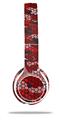 WraptorSkinz Skin Decal Wrap compatible with Beats Solo 2 WIRED Headphones HEX Mesh Camo 01 Red Bright Skin Only (HEADPHONES NOT INCLUDED)