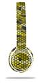 WraptorSkinz Skin Decal Wrap compatible with Beats Solo 2 WIRED Headphones HEX Mesh Camo 01 Yellow Skin Only (HEADPHONES NOT INCLUDED)