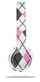WraptorSkinz Skin Decal Wrap compatible with Beats Solo 2 WIRED Headphones Argyle Pink and Gray Skin Only (HEADPHONES NOT INCLUDED)