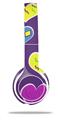 WraptorSkinz Skin Decal Wrap compatible with Beats Solo 2 WIRED Headphones Crazy Hearts Skin Only (HEADPHONES NOT INCLUDED)