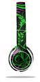 WraptorSkinz Skin Decal Wrap compatible with Beats Solo 2 WIRED Headphones Twisted Garden Green and Hot Pink Skin Only (HEADPHONES NOT INCLUDED)