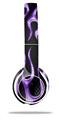 WraptorSkinz Skin Decal Wrap compatible with Beats Solo 2 WIRED Headphones Metal Flames Purple Skin Only (HEADPHONES NOT INCLUDED)