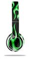 WraptorSkinz Skin Decal Wrap compatible with Beats Solo 2 WIRED Headphones Metal Flames Green Skin Only (HEADPHONES NOT INCLUDED)