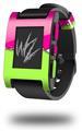 Ripped Colors Hot Pink Neon Green - Decal Style Skin fits original Pebble Smart Watch (WATCH SOLD SEPARATELY)